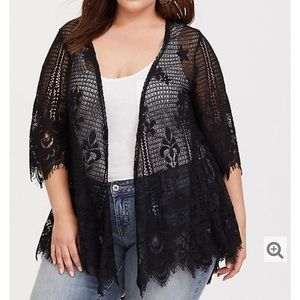 Torrid size 1/2 black lace kimono